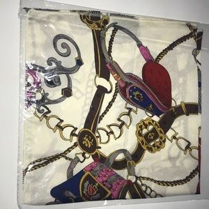 Tassel & Chain satin scarf